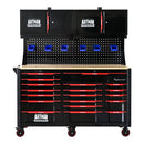 Heavy Duty Tool Cart With 19 Drawers, Tools Not Included, Mobile Storage For Workshop Or Laboratory - Black / Red by HouseOfZazla