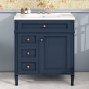 Bathroom Vanity With 2 Drawers And Tip-Out Drawer, Storage Cabinet by Unique Piece Furniture