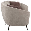 Saanich - Upholstered Curved With Plump Accent Pillows - Beige