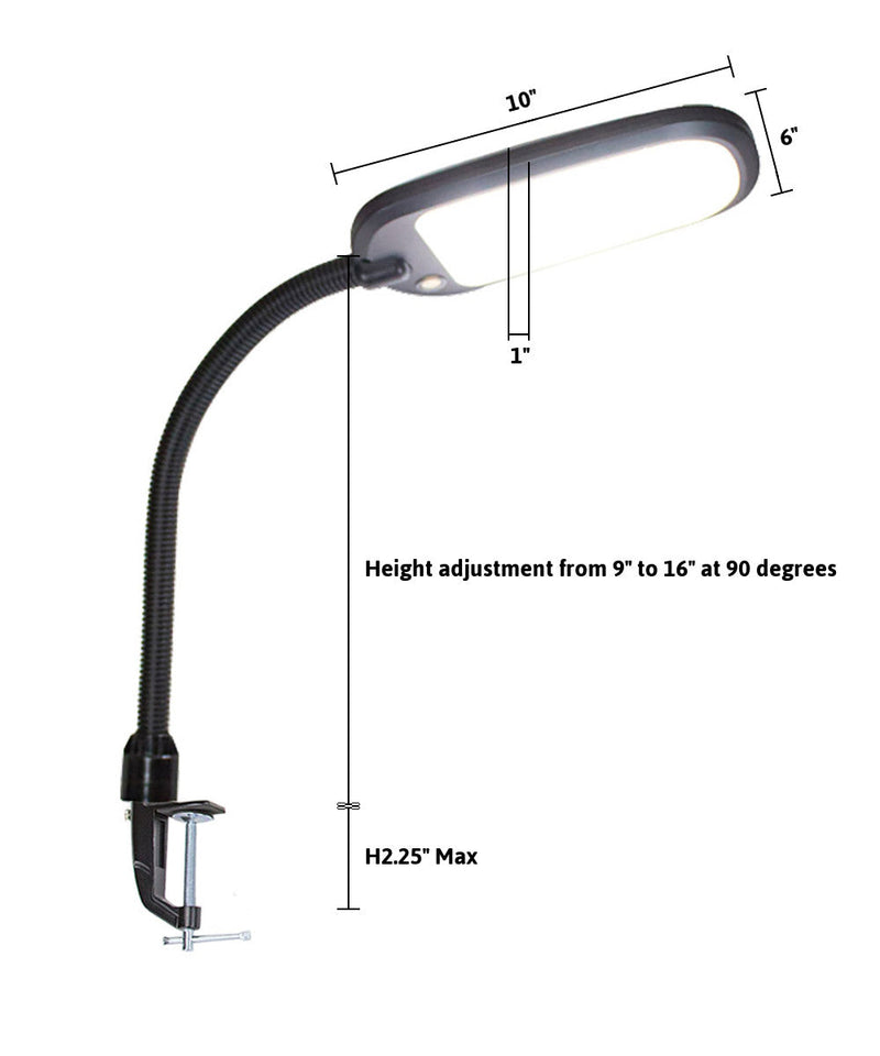 26"H Clamp-on LED Bright Reader Desk Lamp