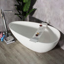 Solid Surface Stone Resin Freestanding Egg Shape Bathtub For The Bathroom - Matte White by HouseOfZazla