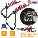 Car Bicycle Stand Rack 132LBS Load Hitch 3-Bike Auto Rear Carrier Mount Fit For Sedans Hatchback Car SUV
