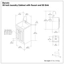 Darwin - Deluxe Laundry Cabinet With Pull-Out Faucet And Stainless Steel Sink by HouseOfZazla