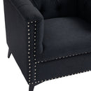 Accent Chair Living Room Chairs Single Sofa Chair,Arm Chairs with Linen Fabric, Mid Century Accent Arm Chairs Comfy Reading Lounge Club Armchair for Bedroom Office Study