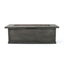 Transitional Rectangular Outdoor Propane Fire Pit With 50,000 BTU by HouseOfZazla