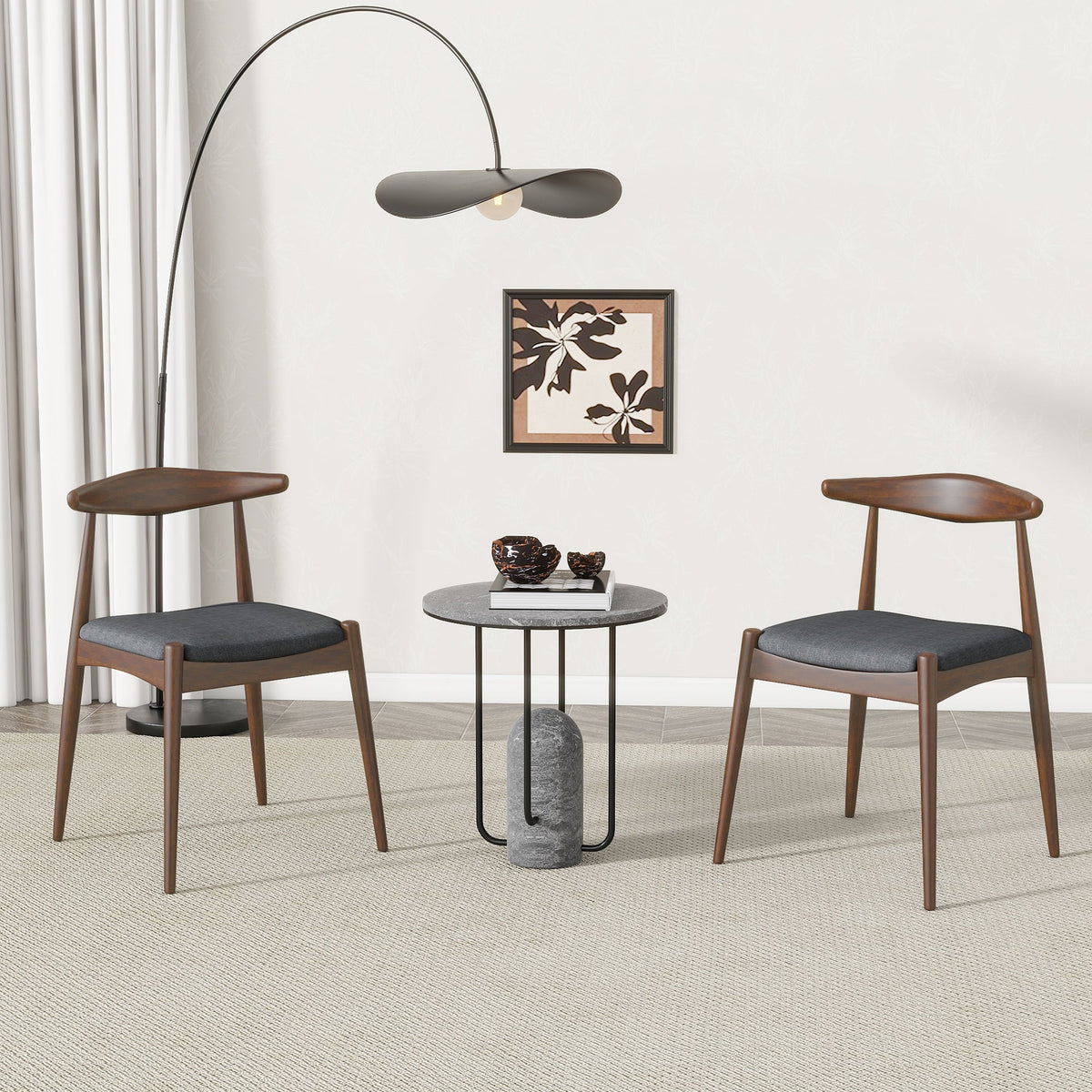 Set of 2 Rubberwood Dining Chairs, photo 4 of 11