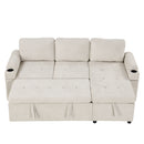 Convertible L Shaped Sofa Couch With Storage, Cup Holders, USB Ports by HouseOfZazla