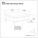 Owen - Square Coffee Table Storage Ottoman - Distressed Chestnut Brown