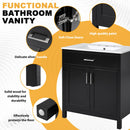 Bathroom Vanity With Sink And Ample Storage, Rectangular Undermount Sink - Black by HouseOfZazla