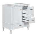 Bathroom Vanity, Modern Bathroom Cabinet With Sink Combo Set, Bathroom Storage Cabinet With A Soft Closing Door And 3 Drawers, Solid Wood Frame by HouseOfZazla
