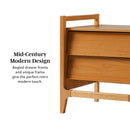 Oswald Mid-Century Modern 2-Drawer Wood Nightstand