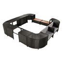 Spa Surround Spa Frame Quadrilateral Outdoor Rattan Sectional Sofa Set With Mini Sofa, Wooden Seats And Storage Spaces by HouseOfZazla