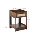 15.75" Rattan End Table With Drawer, Modern Nightstand, Side Table For Living Room, Bedroom by HouseOfZazla