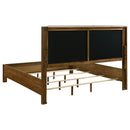 Adderley Eastern King Wood Panel Bed Cream and Warm Brown