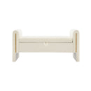 Modern Teddy Upholstered Large Bed End Bench With Arms And Storage
