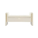 Modern Teddy Upholstered Large Bed End Bench With Arms And Storage by Unique Piece Furniture