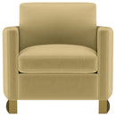 Corliss Upholstered Curved Track Arm Chair Camel