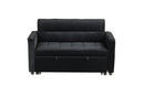 Maeve - Convertible Sleeper Loveseat With Tufting and Side Pocket - Black by HouseOfZazla