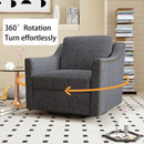 360 Degree Swivel Armchair, Skin Friendly Fabric, Ergonomic Design, Brass Nail Decorative Armchair by Unique Piece Furniture