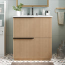 Fluted Bathroom Vanity With Ceramic Sink and Soft-Close Slides by HouseOfZazla