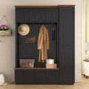 Entryway Hall Tree With Storage Bench, Coat Rack Shoe Bench With Cabinets