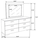 Dulcey - 6 Drawer Dresser With Mirror - Gloss White by HouseOfZazla