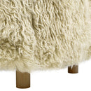 Enchante - New Zealand Sheepskin Rectangular Accent Ottoman - Taupe / Natural