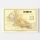 Vintage Map of San Luis Potosi Mexico, 1886