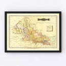 Vintage Map of San Luis Potosi Mexico, 1886