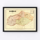 Vintage Map of Aguascalientes Mexico, 1886