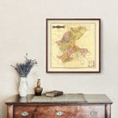 Vintage Map of Zacatecas Mexico, 1886