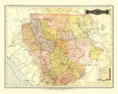 Vintage Map of Durango Mexico, 1886