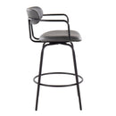 Demi - Contemporary Fixed Height Counter Stool With Swivel With Round Footrest (Set of 2) by HouseOfZazla