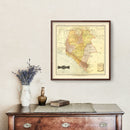 Vintage Map of Chiapas Mexico, 1886