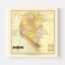 Vintage Map of Chiapas Mexico, 1886