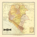 Vintage Map of Chiapas Mexico, 1886