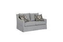 Loveseat With Skirt And Reversable Cushions And 2 Pillows - Light Gray by HouseOfZazla