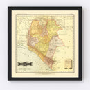 Vintage Map of Chiapas Mexico, 1886