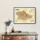 Vintage Map of Oaxaca Mexico, 1886