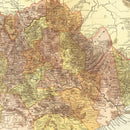 Vintage Map of Oaxaca Mexico, 1886