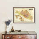 Vintage Map of Guerrero Mexico, 1886