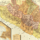 Vintage Map of Guerrero Mexico, 1886