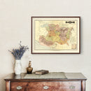 Vintage Map of Michoacan Mexico, 1886