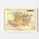 Vintage Map of Michoacan Mexico, 1886
