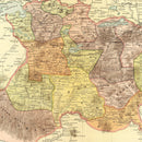 Vintage Map of Michoacan Mexico, 1886