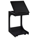 Ralston C-Shaped Lift-Top Sofa Side Table With Casters Black