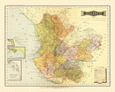 Vintage Map of Jalisco Mexico, 1886