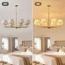 8-Light Rope and Fabric Shade Gold Chandelier by HouseOfZazla