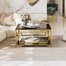 Square Glass Coffee Table in 33.5"