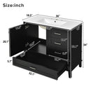 Bathroom Vanity, Modern Bathroom Cabinet With Sink Combo Set, Bathroom Storage Cabinet With A Soft Closing Door And 3 Drawers, Solid Wood Frame by HouseOfZazla